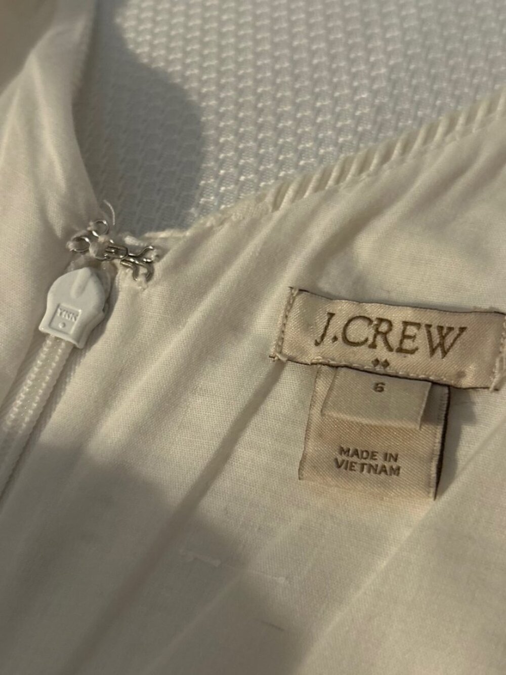 J. Crew Size 6 White Jacquard Cotton Pleated Sleeveless Dress - Picture 7 of 9